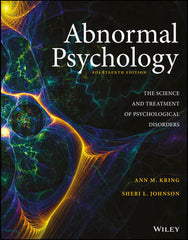 (Download Instantly) for Abnormal Psychology, 14th Edition, Ann M. Kring, Sheri L. Johnson, ISBN: 9781119395232   PDF BOOK