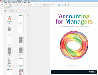 (AUCM) Accounting for Managers for Monash University   PDF BOOK